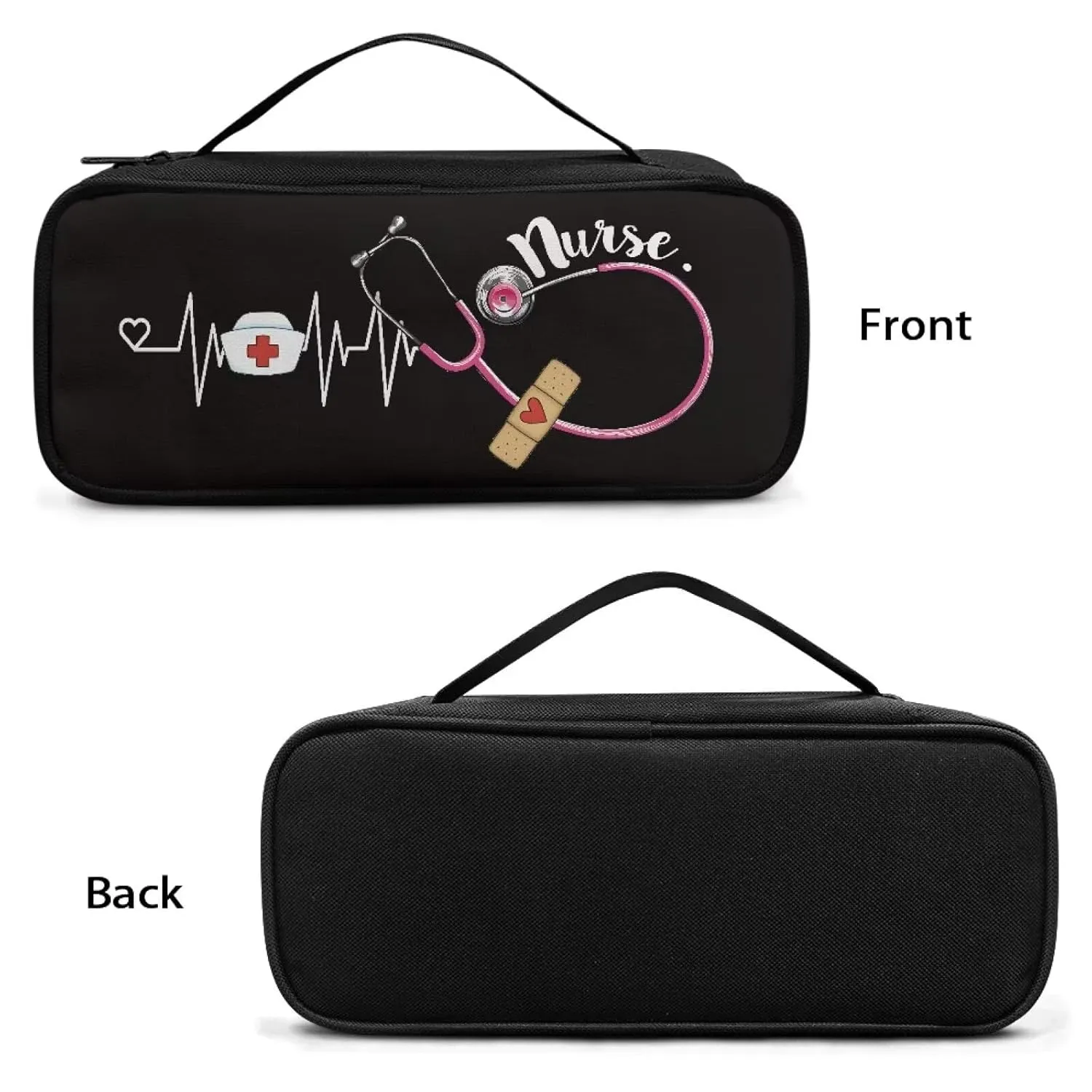 Gomyblomy Black Stethoscope Case for Nurse, Suitable for Most Stethoscope, Large Stethoscope Bag Holder Travel Case for Medical Bandage, EMT Trauma Shear, Pen Lights