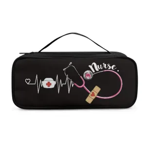 Gomyblomy Black Stethoscope Case for Nurse, Suitable for Most Stethoscope, Large Stethoscope Bag Holder Travel Case for Medical Bandage, EMT Trauma Shear, Pen Lights