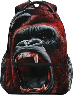 Gorilla Red Roar Backpack for School Boys Girls Laptop Travel Backpack Book Bag Daypack 11.4 ×16 In M