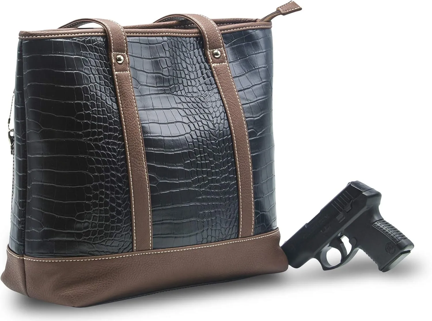 Goson Premium Crocodile Embossed PU Faux Leather Concealed Carry Purse Tote