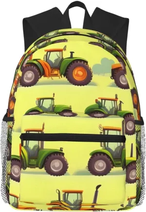 Green Fields Farming Machine print Lightweight duffel bag, travel hiking daypack, comfortable backpack, sports bag