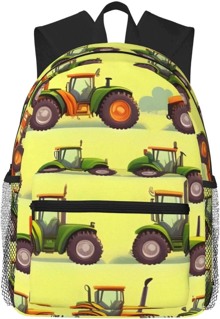 Green Fields Farming Machine print Lightweight duffel bag, travel hiking daypack, comfortable backpack, sports bag