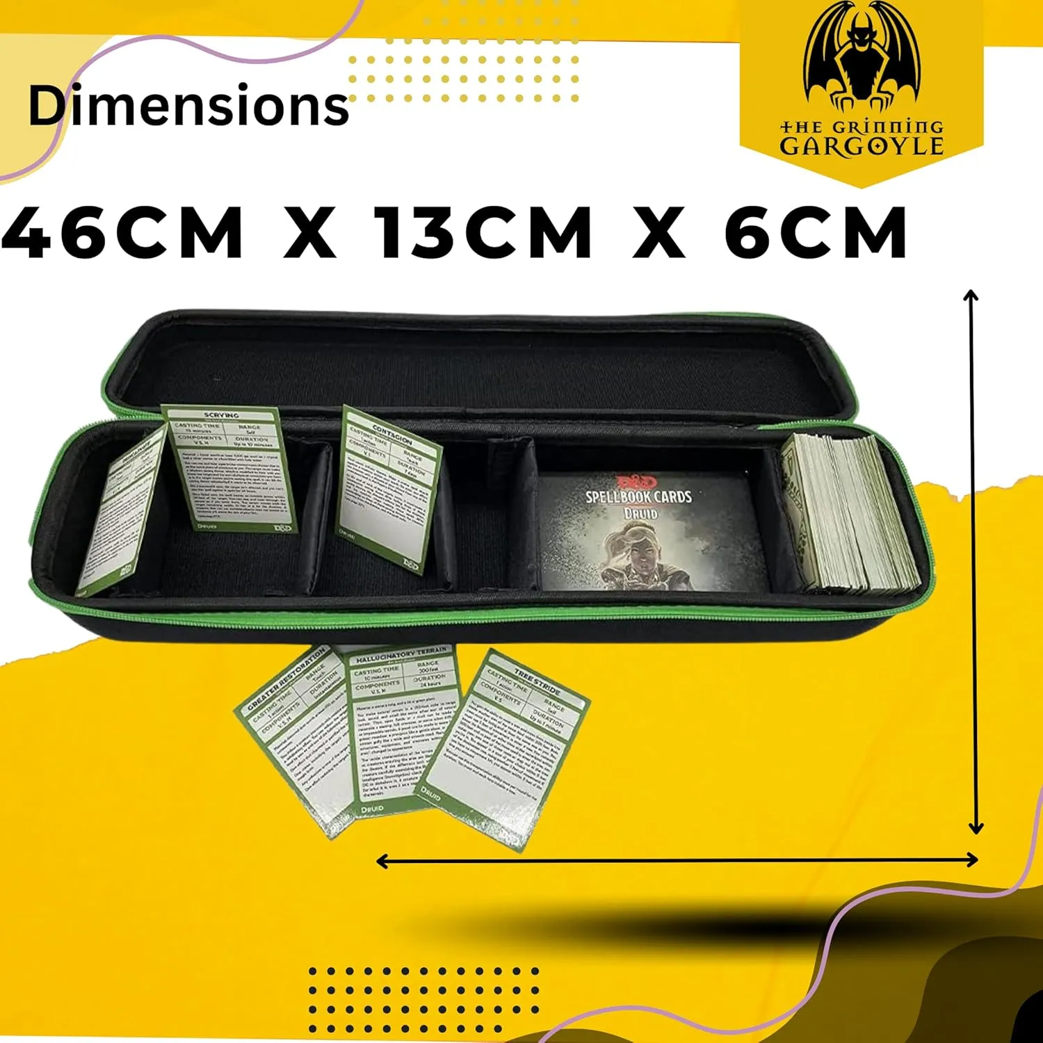 Grinning Gargoyle Collector Card Carry Case with Wrist and Shoulder Strap - Premium Portable Card Game Travel Case - Holds up to 1350 Cards or Multiple MTG Deck Box - Organise and Protect (Black)