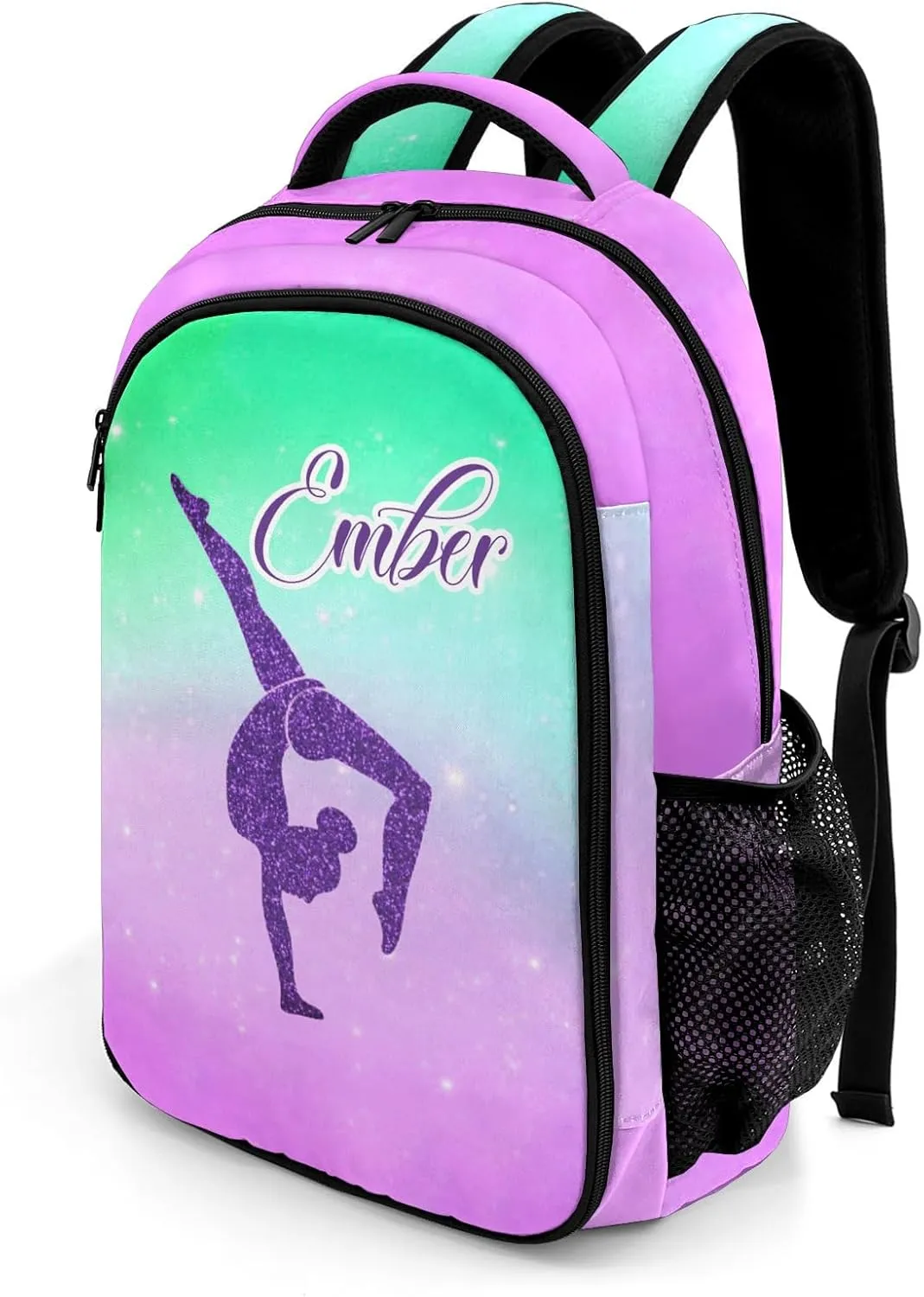 Gymnastics Leap Purple Laptop Bag Daypack Custom Backpack School Multifunctional Laptop Bag for Travel Camping Gift
