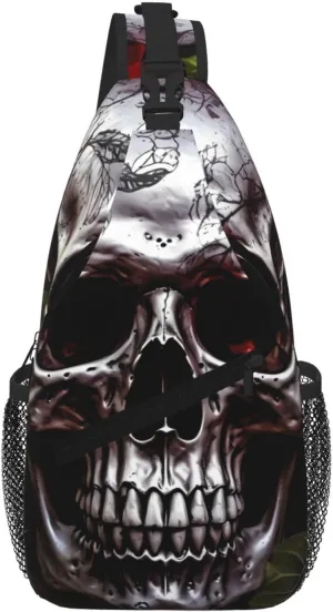 Halloween Skull Print Cross Chest Bag Diagonally For Short-Distance Travel And Daily Use