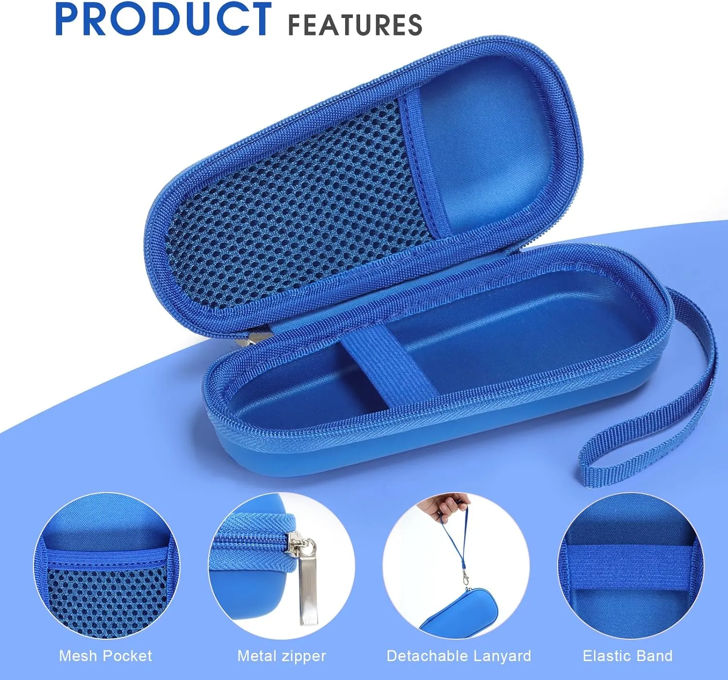 Hard Carry Case Compatible with NågraCoola CLIE Sonic Facial Cleansing Brush, Waterproof Case Storage Carrying Holder Fits for Silicone Face Scrubber and Charging Cable (Box Only), Blue