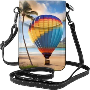 Hawaii Hot Air Balloon Women's crossbody bag, crossbody phone bag, tassel wallet with shoulder strap, best gift for women.