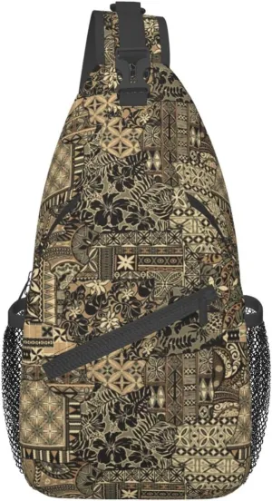 Hawaii Sling Bag Beach Crossbody Chest Daypack Casual Backpack Hawaiian Tribe Shoulder Bag For Travel Picnic