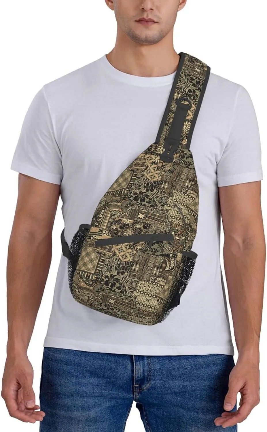 Hawaii Sling Bag Beach Crossbody Chest Daypack Casual Backpack Hawaiian Tribe Shoulder Bag For Travel Picnic