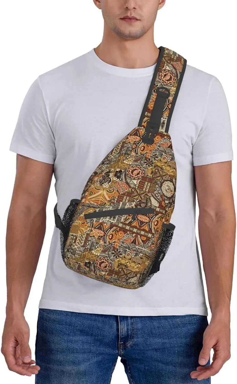 Hawaii Sling Bag Beach Crossbody Chest Daypack Casual Backpack Hawaiian Tribe Shoulder Bag For Travel Picnic