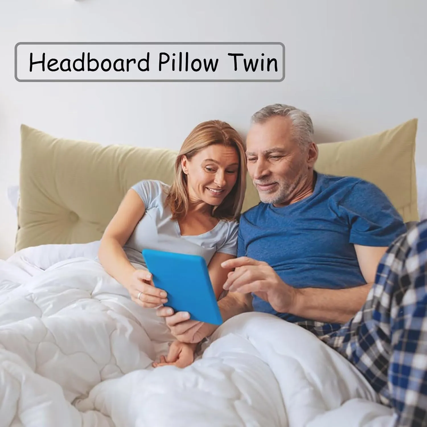 Headboard Wedge Pillow Queen Headboard Pillow Triangular Bed Rest Reading Backrest Body Bolster Cushion Back Support Long Bolster Pillow for Bed Gifts, Light Grey