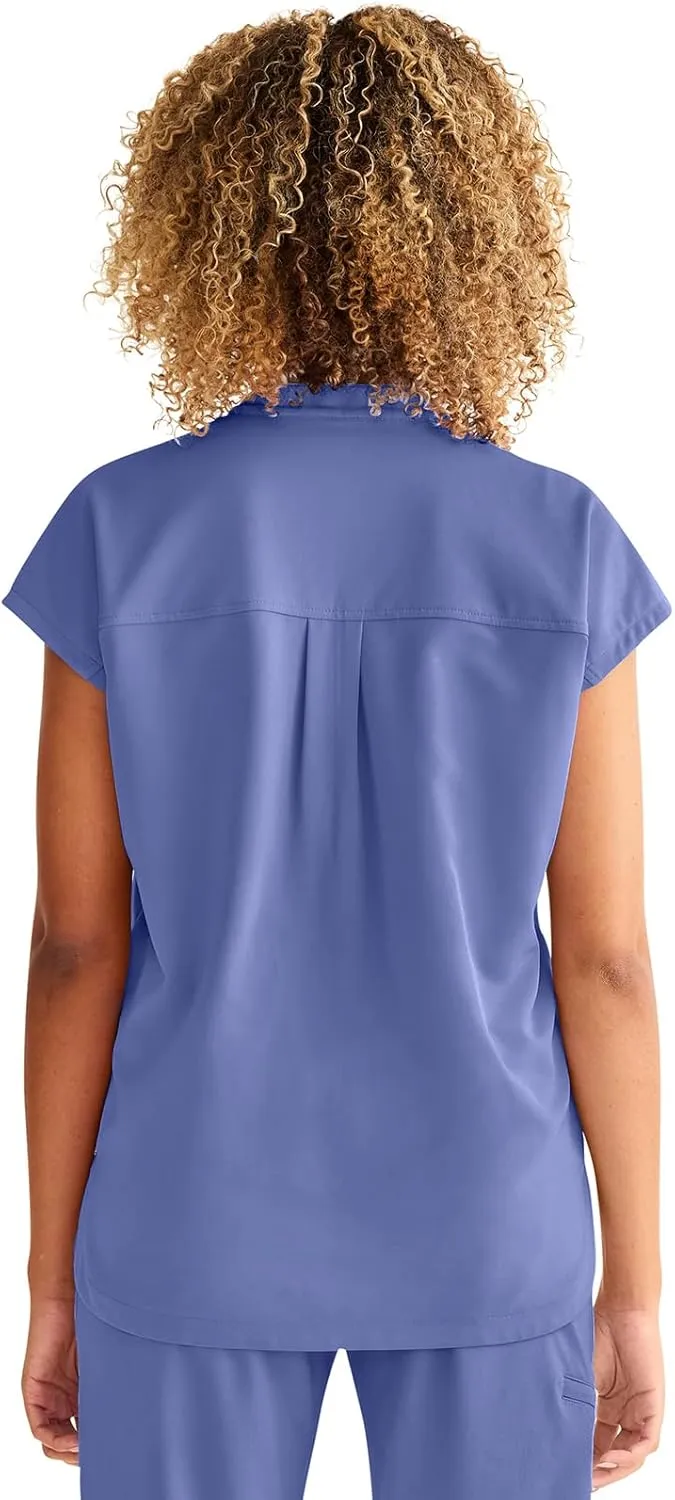 Healing Hands Women Medical Scrub Top Sandy Top with 2 Pockets, Moisture Wicking, 360° Stretch and Recycled Fiber - 2286