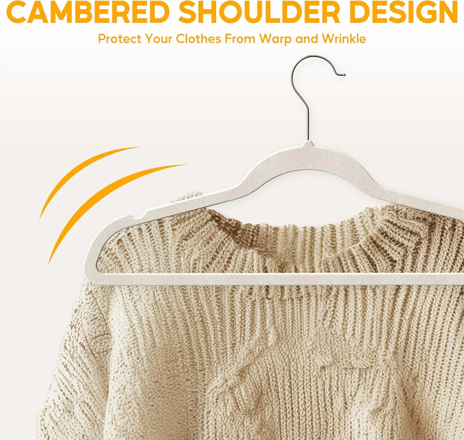 HealSmart 30 Pack Heavy Duty Velvet Hangers, Non-Slip Flocked Felt Hangers with Shoulder Notches, Hangers for Coats, Pants and Dress Clothes, White