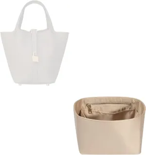 Hermes ZTUJO Picotin 18 Organizer Insert, Luxury Purse Organizer Insert, Silky Smooth, Fits Picotin 22 Bags (Beige)