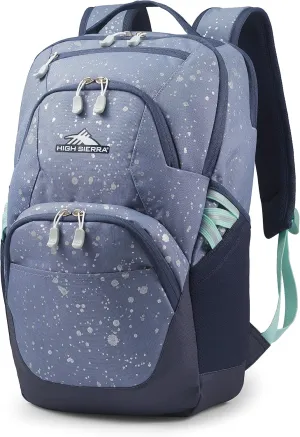 High Sierra Swoop SG Backpack, Travel or Work Laptop Bookbag with Drop Protection Pocket, and Tablet Sleeve, One Size, Metallic Splatter
