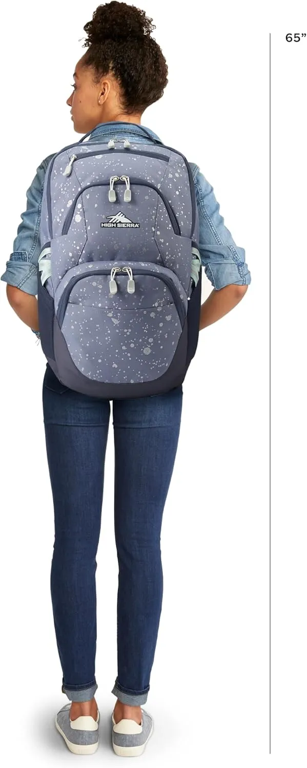 High Sierra Swoop SG Backpack, Travel or Work Laptop Bookbag with Drop Protection Pocket, and Tablet Sleeve, One Size, Metallic Splatter