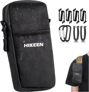 Hikeen X-Pac Backpack Strap Phone Pouch with Carabiner, Weatherproof Tactical Molle Pouch for Outdoor/Hiking/Climbing