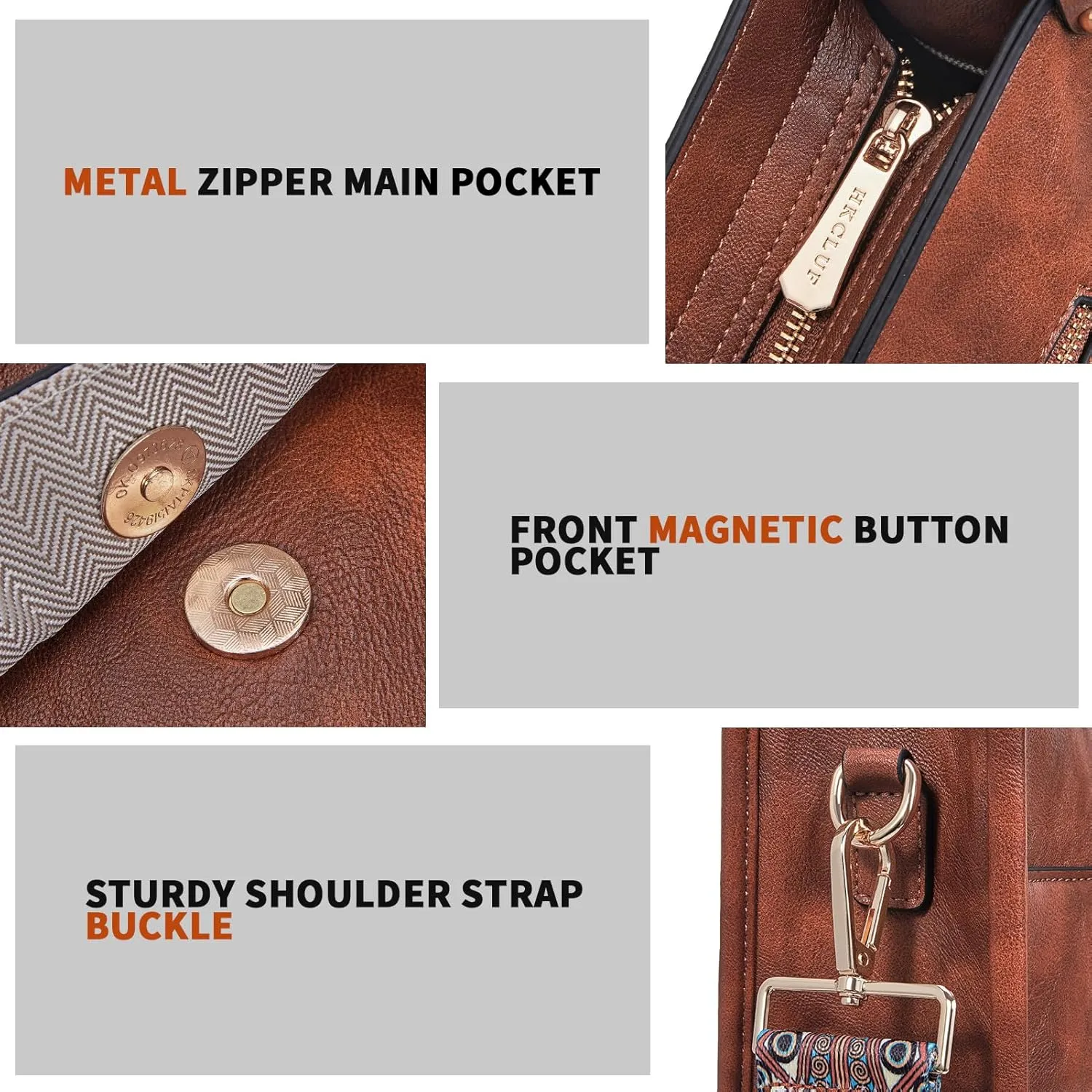 HKCLUF Vegan Leather Crossbody Bags Purse for Women Trendy Tassel Hobo Handbag Women With 2PCS Adjustable Guitar Strap