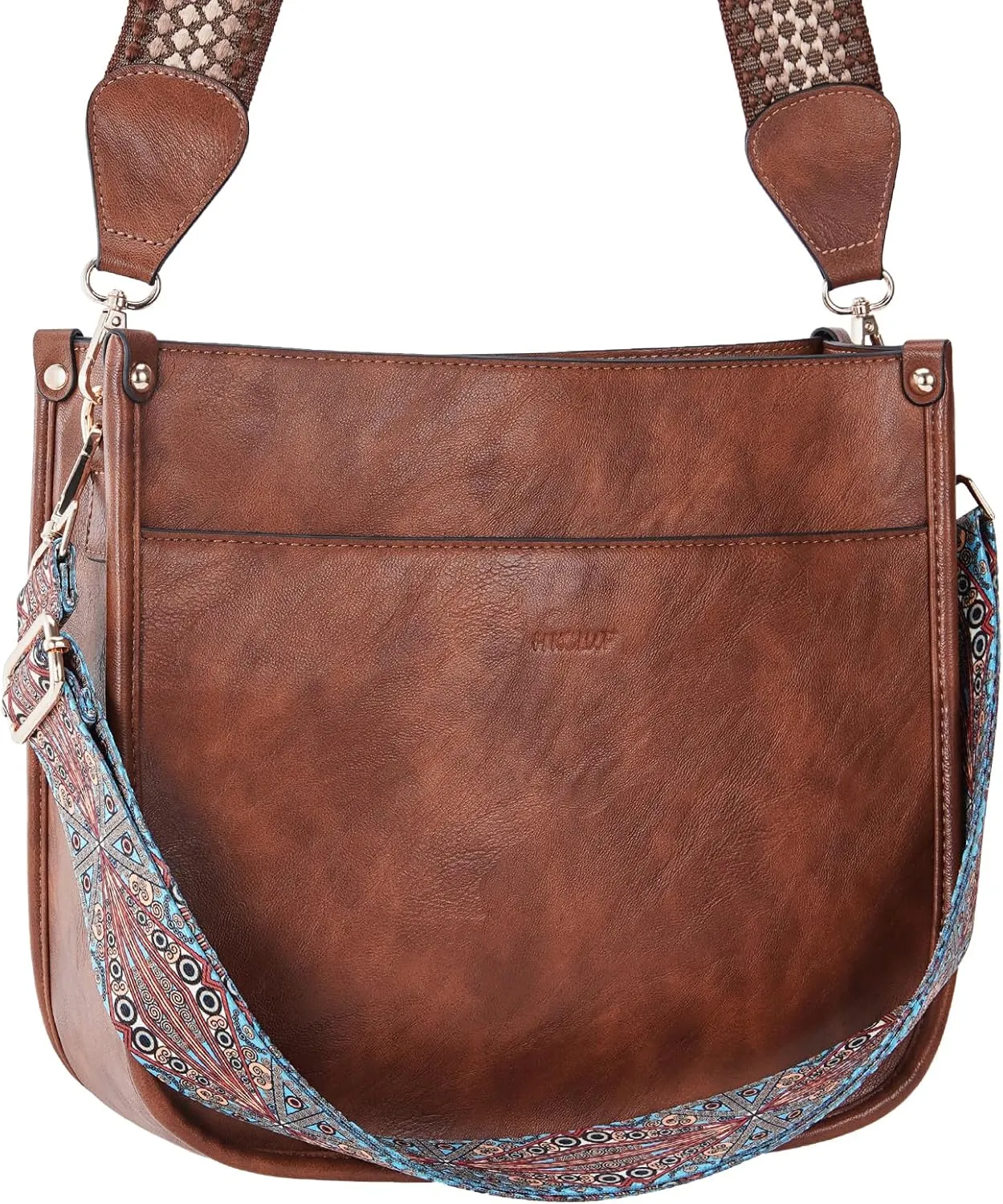HKCLUF Vegan Leather Crossbody Bags Purse for Women Trendy Tassel Hobo Handbag Women With 2PCS Adjustable Guitar Strap