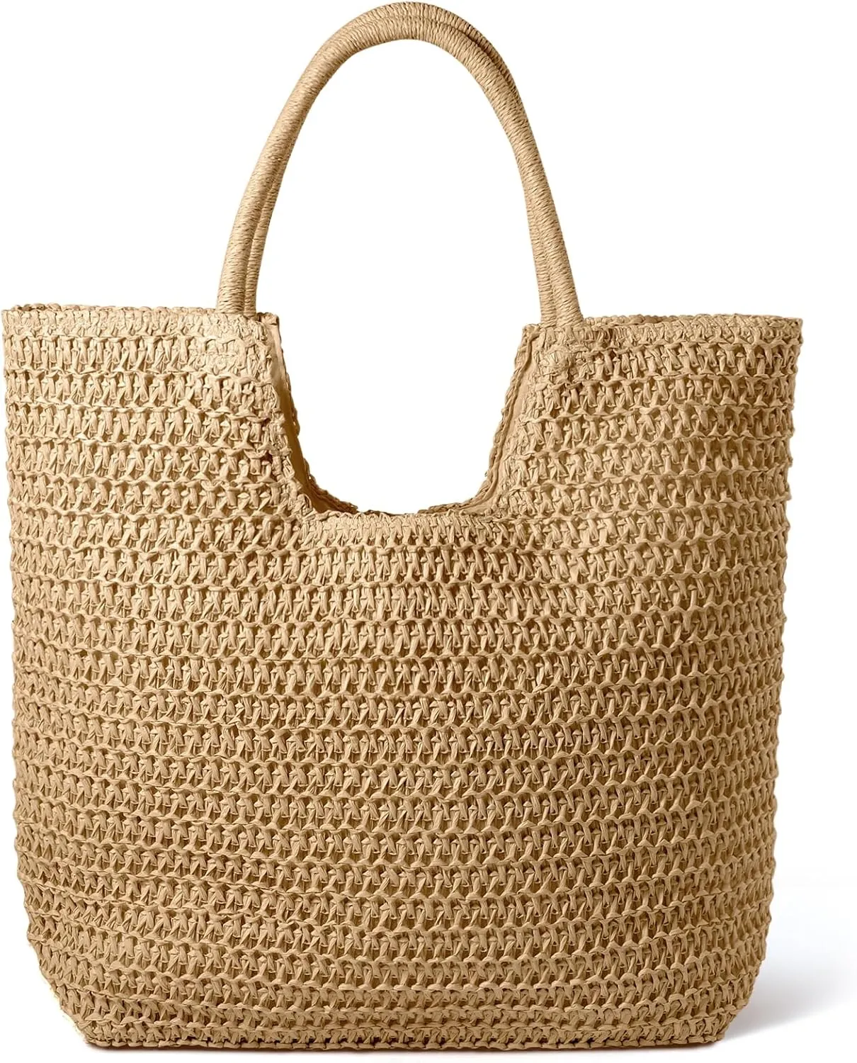 Hommtina Straw Beach Bag - Womens Crossbody Shoulder Vacation Purse for Summer