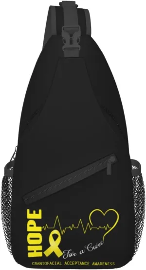 Hope For A Cure Craniofacial Acceptance Awareness Crossbody Bags For Women Men Chest Backpack Gym Shoulder Bag Travel Outdoor Sports Casual Crossbody Bags