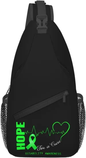 Hope For A Cure Disability Awareness Crossbody Bags For Women Men Chest Backpack Gym Shoulder Bag Travel Outdoor Sports Casual Crossbody Bags