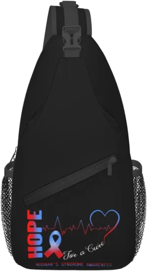 Hope For A Cure Noonan S Syndrome Awareness Crossbody Bags For Women Men Chest Backpack Gym Shoulder Bag Travel Outdoor Sports Casual Crossbody Bags