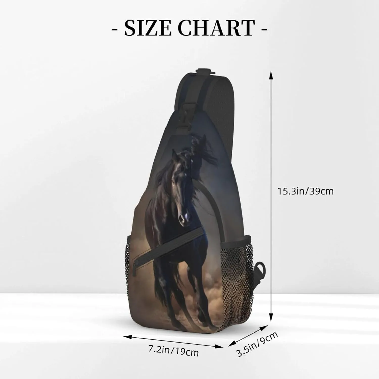 Horse Sling Bag Animal Crossbody Chest Daypack Casual Backpack Horse Shoulder Bag Horse Hiking Bag Cute Bag