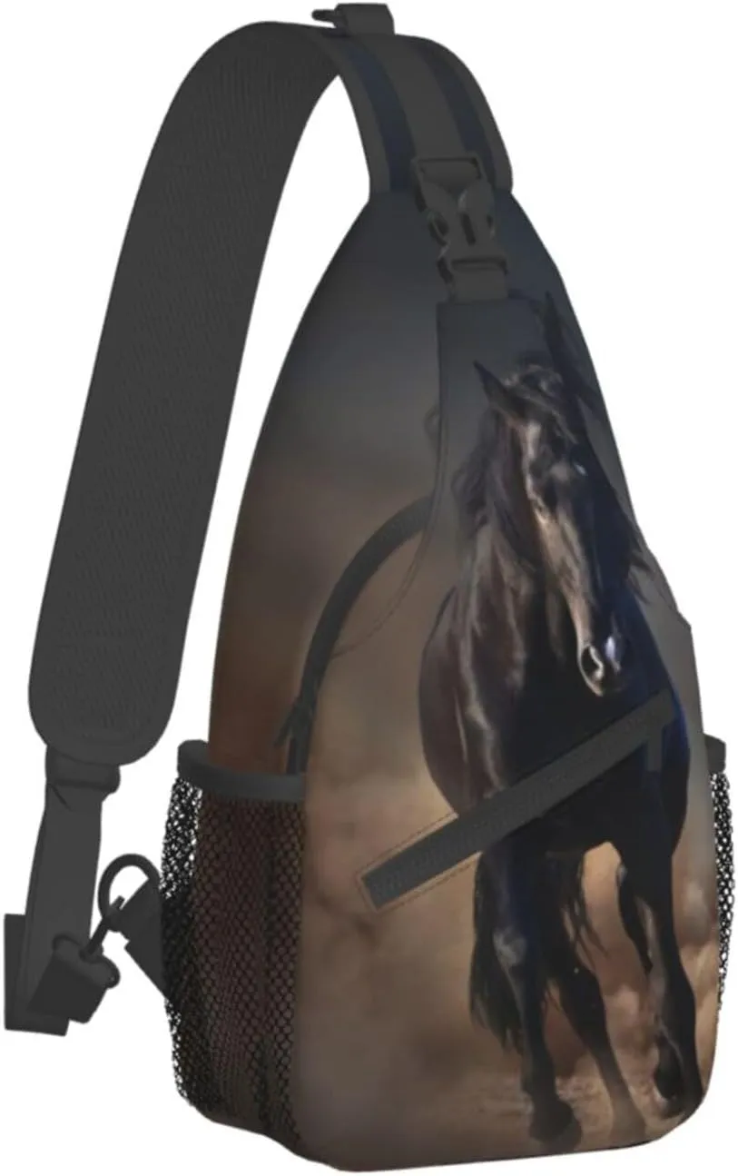 Horse Sling Bag Animal Crossbody Chest Daypack Casual Backpack Horse Shoulder Bag Horse Hiking Bag Cute Bag