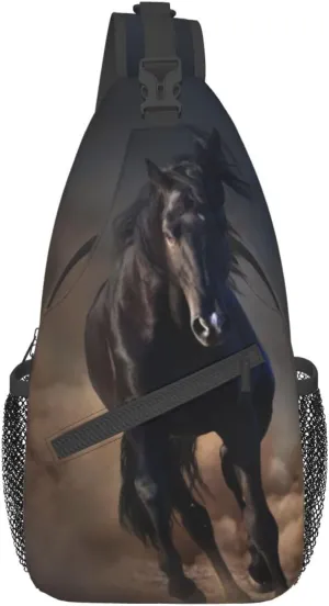 Horse Sling Bag Animal Crossbody Chest Daypack Casual Backpack Horse Shoulder Bag Horse Hiking Bag Cute Bag