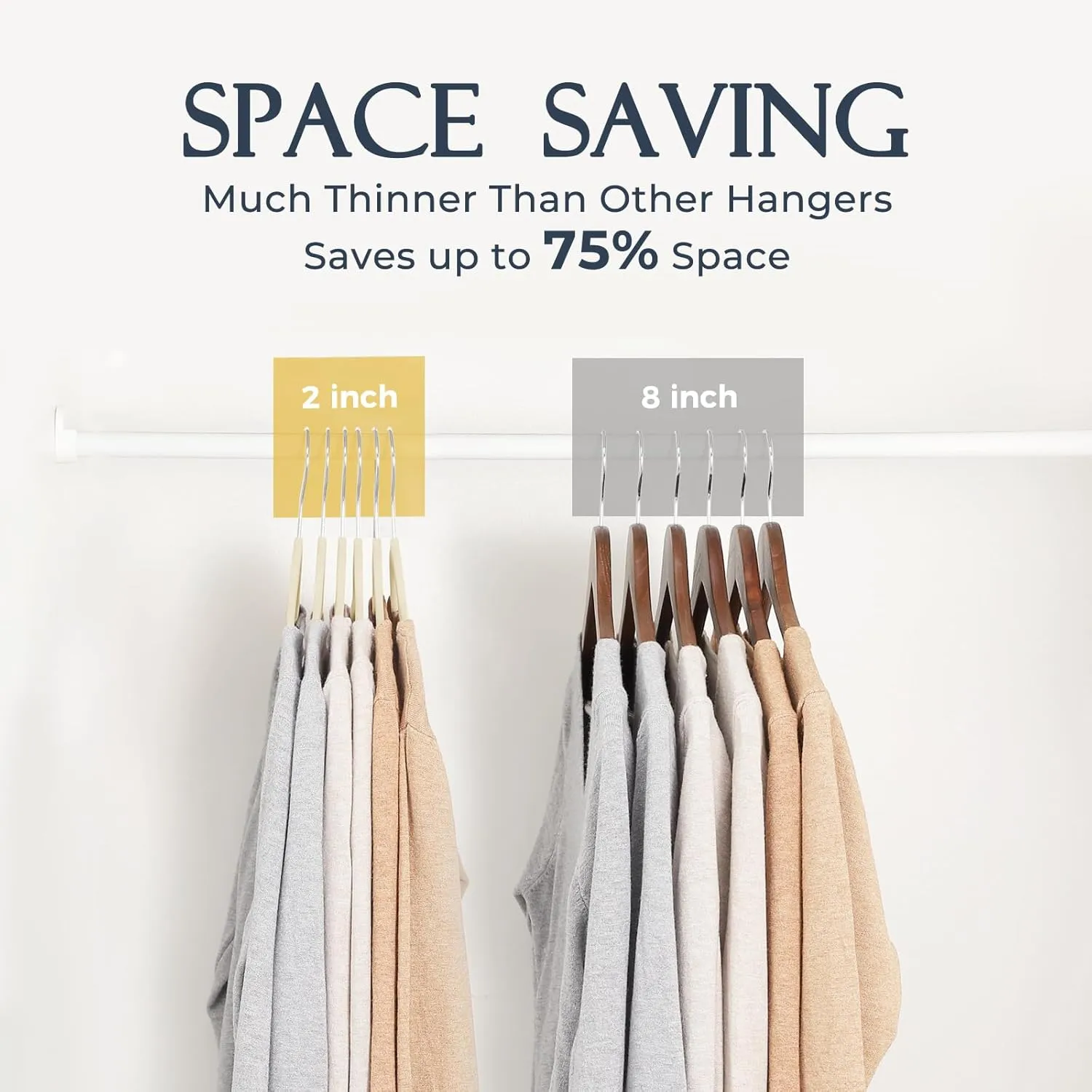 HOUSE DAY Premium Velvet Hangers, Non-Slip Thin Flocked Felt Hangers, Sturdy Heavy Duty Coat Clothes Hanger, Durable Suit Hanger for Closet Space Saving (40 Pack, Black)