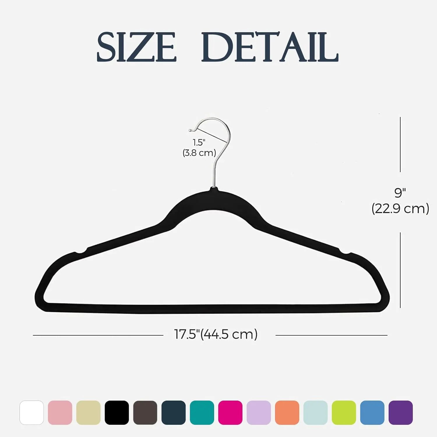 HOUSE DAY Premium Velvet Hangers, Non-Slip Thin Flocked Felt Hangers, Sturdy Heavy Duty Coat Clothes Hanger, Durable Suit Hanger for Closet Space Saving (40 Pack, Black)