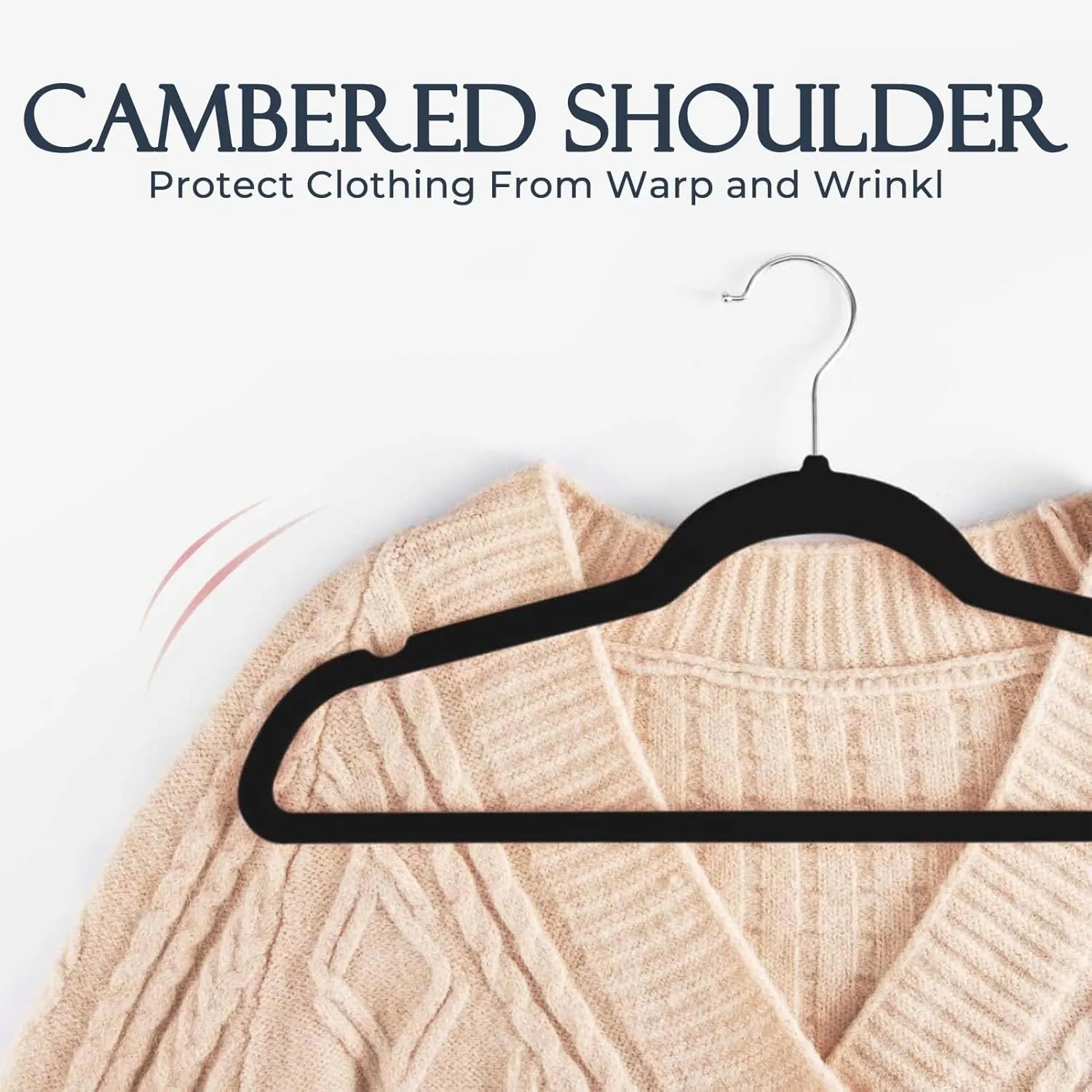 HOUSE DAY Premium Velvet Hangers, Non-Slip Thin Flocked Felt Hangers, Sturdy Heavy Duty Coat Clothes Hanger, Durable Suit Hanger for Closet Space Saving (40 Pack, Black)