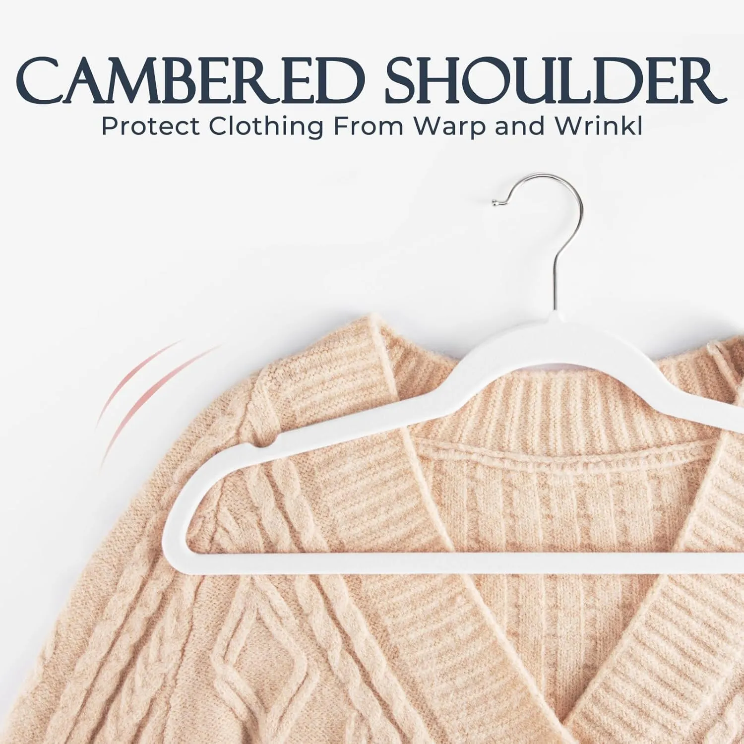 HOUSE DAY White Velvet Hangers 40 Pack, Non Slip Clothes Felt Hanger Heavy Duty for Coat, Premium Slim Space Saving Suit Hangers for Closet Organizer, 360° Rotating Silver Hook