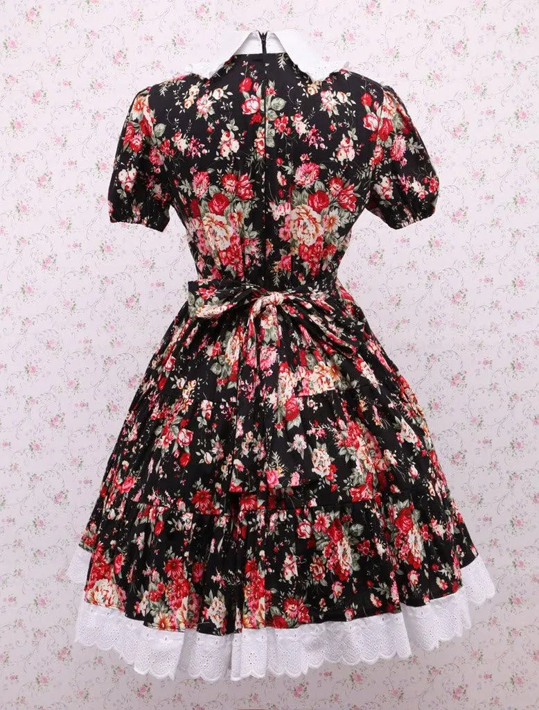 Hugme Cabbage Patch Short Sleeves Cotton Classic Lolita Dress