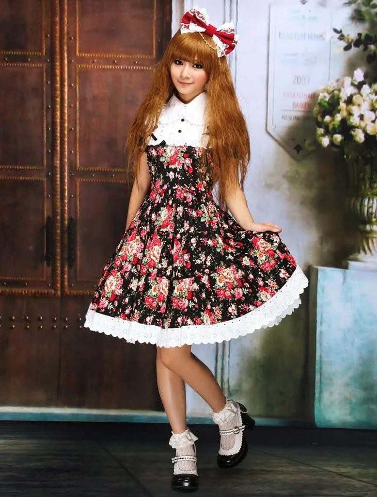 Hugme Cabbage Patch Short Sleeves Cotton Classic Lolita Dress