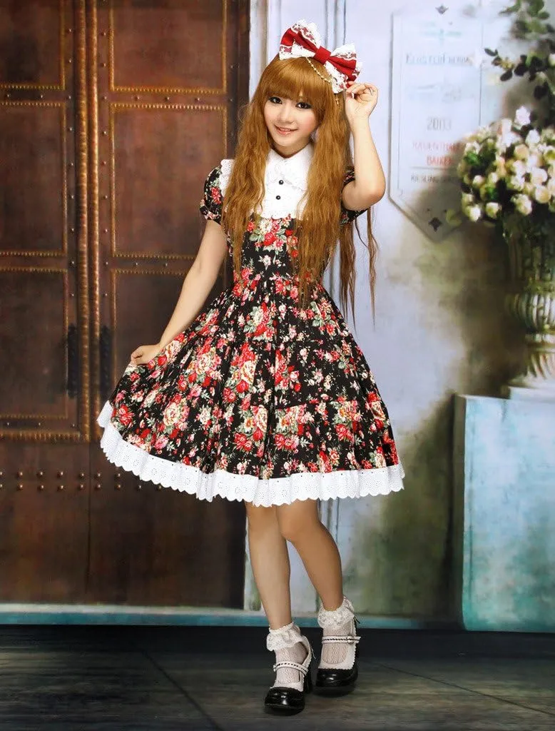 Hugme Cabbage Patch Short Sleeves Cotton Classic Lolita Dress