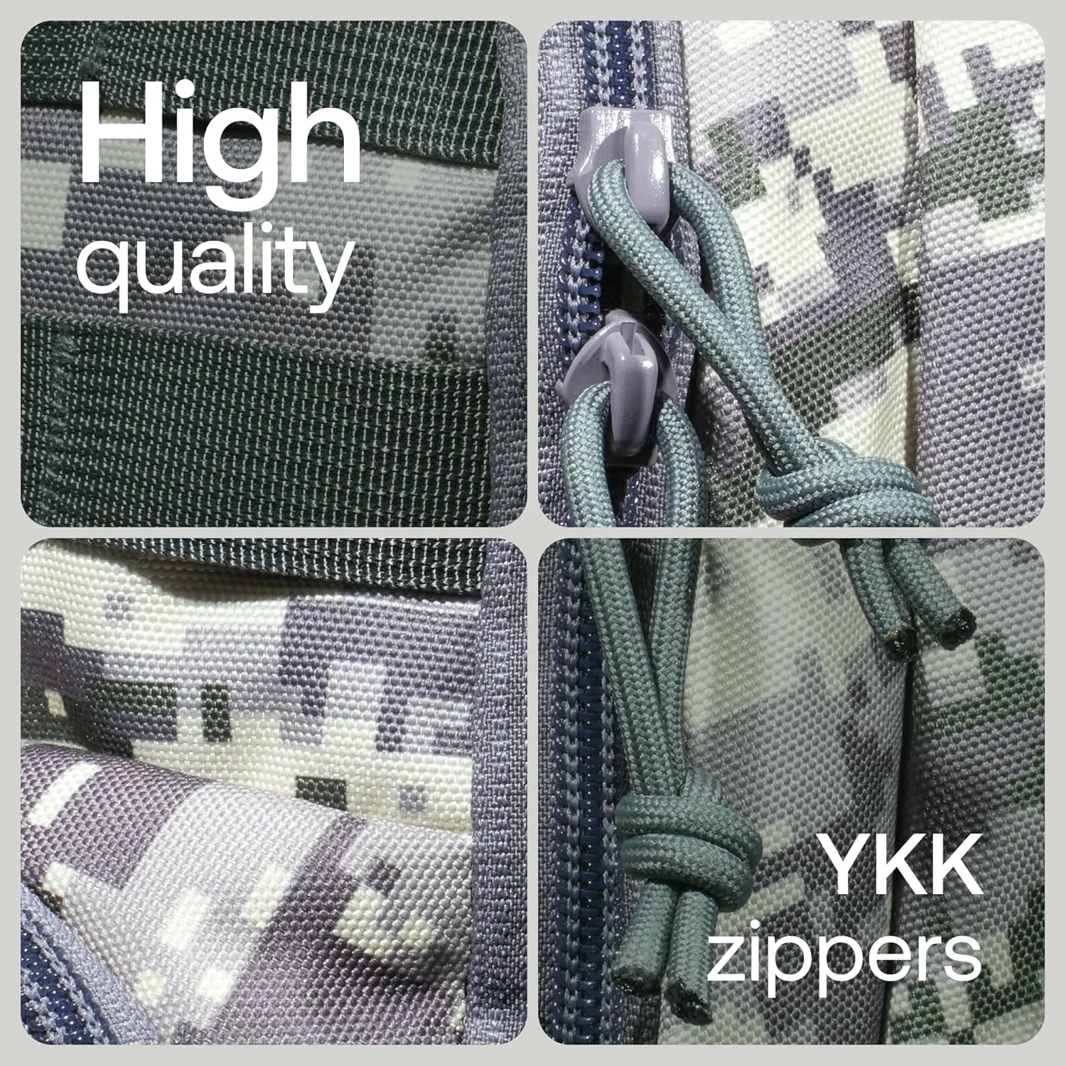 Huntex 40L Tactical Backpack for Men & Women in White Gray Camo - Military Style Backpack for Hunting - Hiking Travel Combat Backpack - Outdoor Tactical Backpacks Sport Mochila Tactica