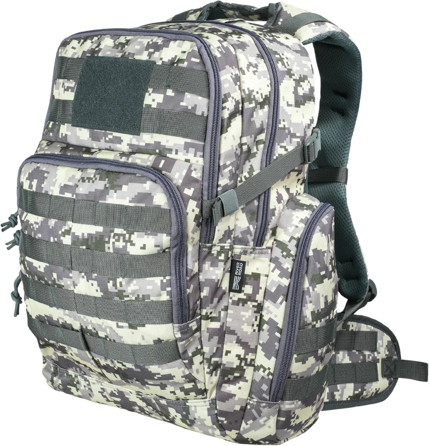 Huntex 40L Tactical Backpack for Men & Women in White Gray Camo - Military Style Backpack for Hunting - Hiking Travel Combat Backpack - Outdoor Tactical Backpacks Sport Mochila Tactica