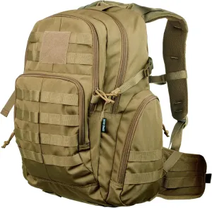 Huntex 40L Tactical Backpack for Men and Women in Khaki - Military Style for Hunting, Hiking & Travel Combat Backpack - Outdoor Tactical Backpacks & Sport Mochila Tactica