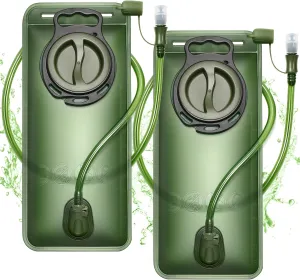 Hydration Water Bladder, Leak Proof Water Bladder for Hiking Backpack, BPA-Free Water Pouch Water Reservoir for Camping Cycling Running, 2Pack 1.5L 2L 3L