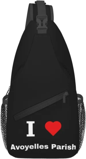 I Love Avoyelles Parish Crossbody Bags For Women Men Chest Backpack Gym Shoulder Bag Travel Outdoor Sports Casual Crossbody Bags