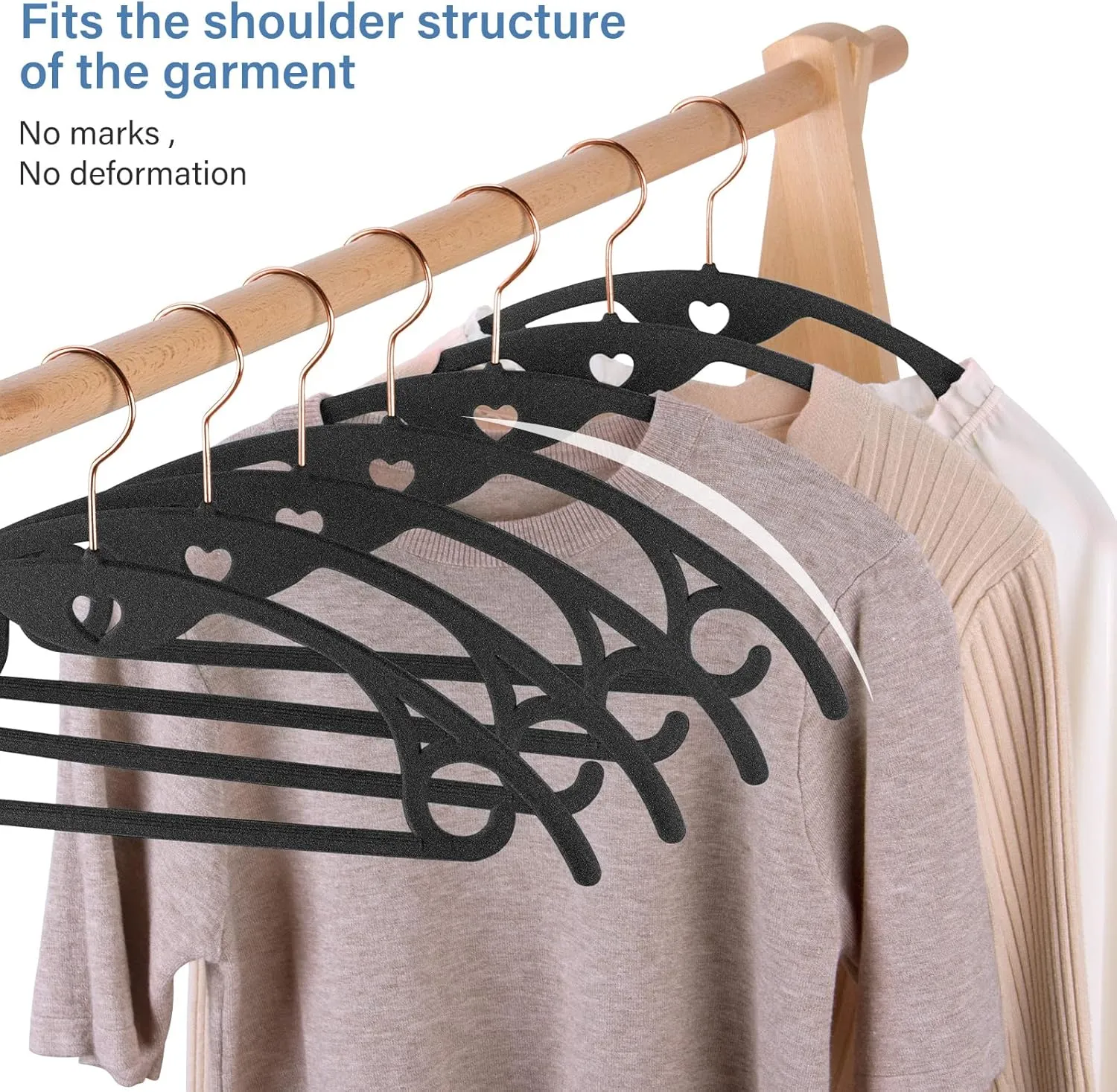 IEOKE Velvet Clothes Hangers, 50 Pack No Shoulder Bumps Ultra Thin Space Saving 360 Degree Swivel Heavy Duty Hook Durable Hanger for Suit, Sweaters, Coat, Jackets, Pants, Shirts (Gray)
