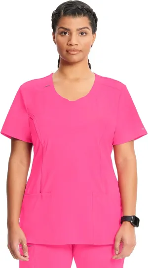 Infinity by Cherokee Round Neck scrub tops women with 3 Pockets & 360° Stretch - 2624A