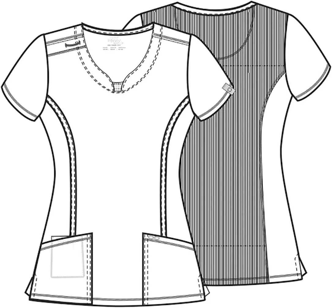 Infinity by Cherokee Round Neck scrub tops women with 3 Pockets & 360° Stretch - 2624A