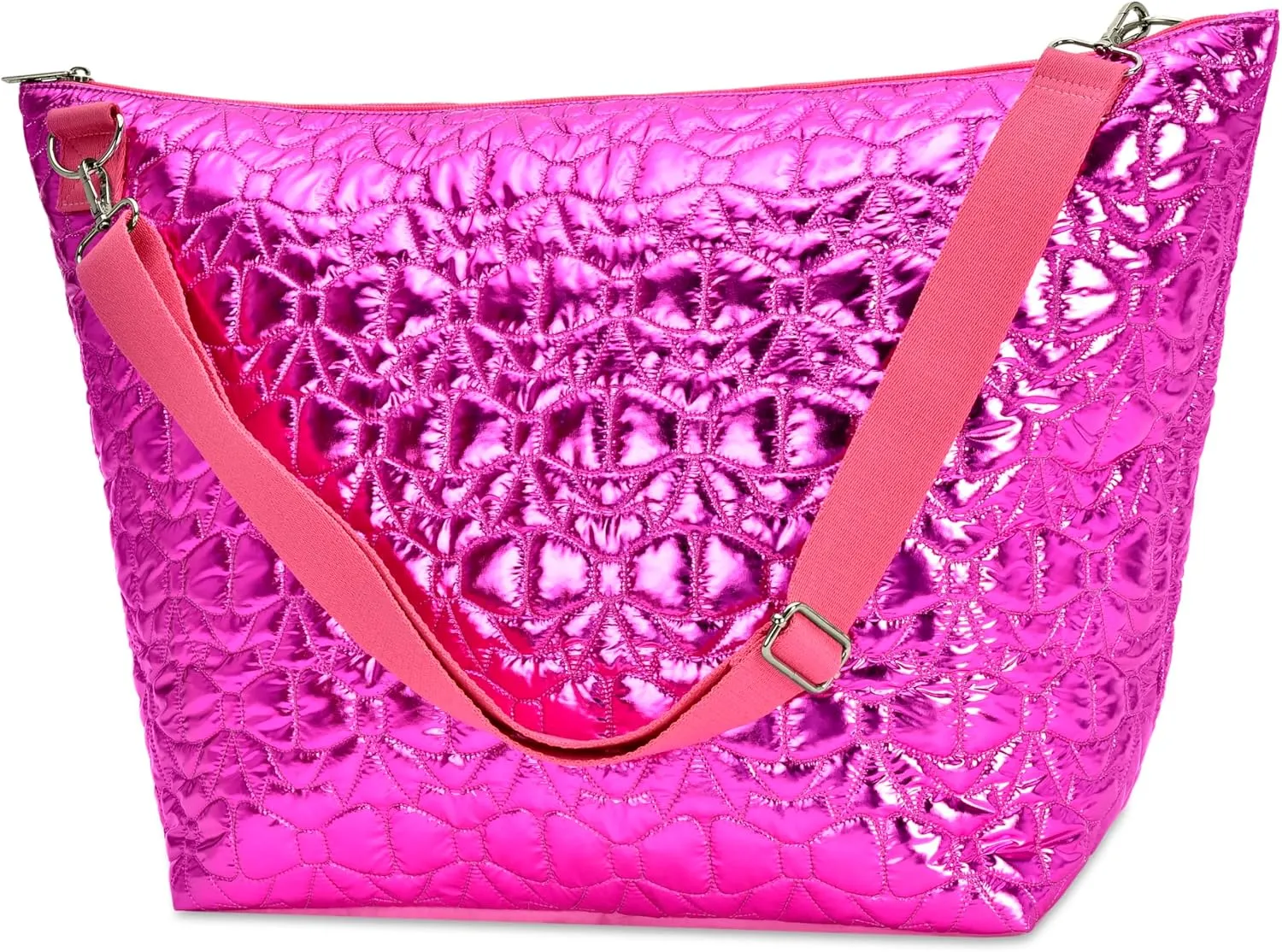 iscream Girls' Weekender Travel Tote Bag with Adjustable Strap and Interior Zipper Pocket - Live Pink Collection