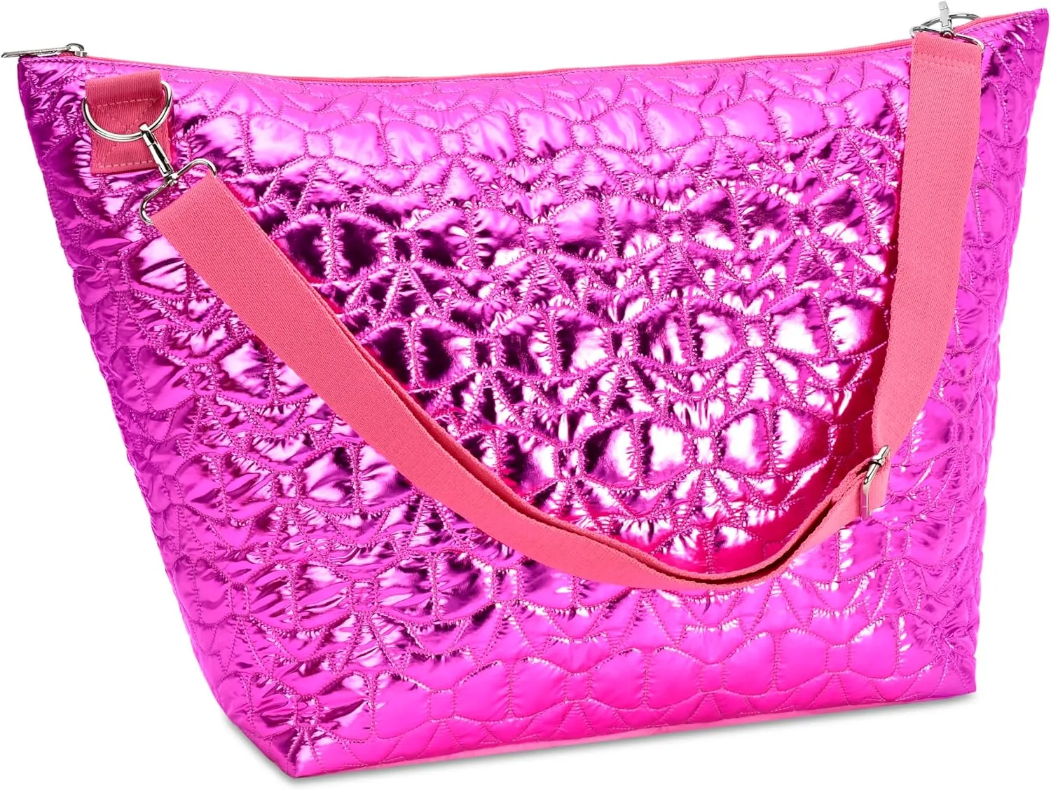 iscream Girls' Weekender Travel Tote Bag with Adjustable Strap and Interior Zipper Pocket - Live Pink Collection