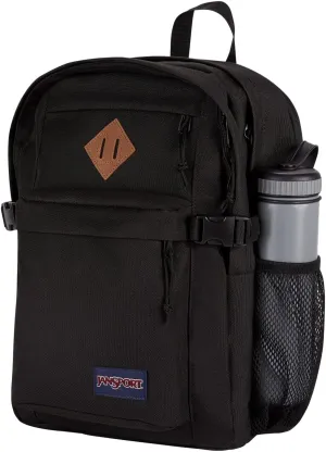JanSport Main Campus FX Backpack - Travel or Work Bag w 15-Inch Laptop Pack with Leather Trim, Black