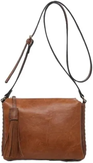 JEN & CO. Boho Bag Shoulder Bag - Small Crossbody Bags for Women Sabrina 2 Tone Crossbody with 3 Compartments (M1918)