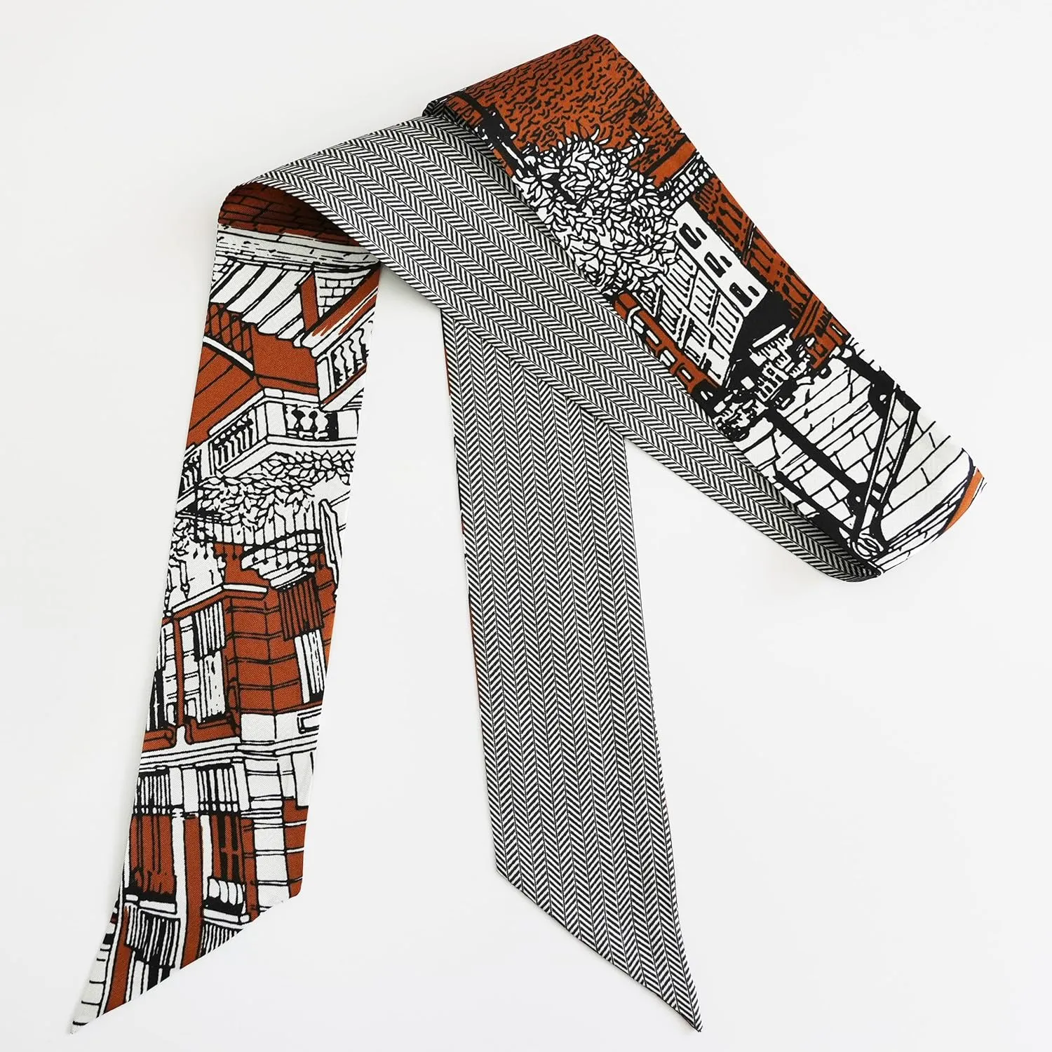 JERLA 100% Mulberry silk Scarf Bag scarf Head Hair Ribbon Handbag Handle wrap Tie Bundle Neckerchief Scarf for women